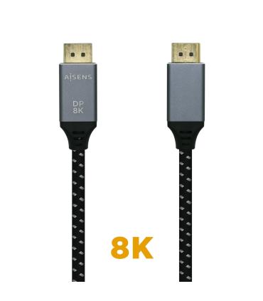 CABLE AISENS DISPLAYPORT V1.4 8K60HZ DP M-DP M GRIS NEGRO 3.0M
