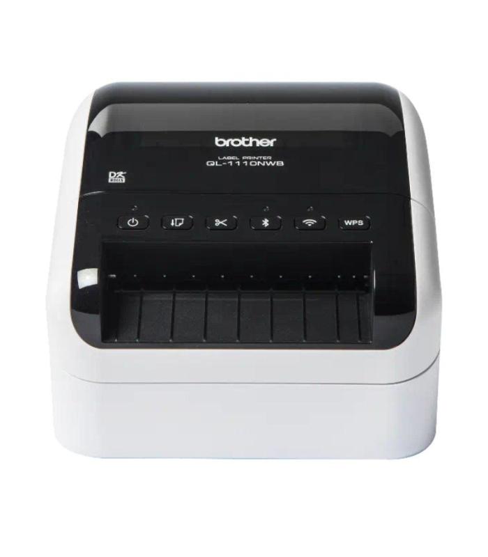 Impresora de Etiquetas Brother QL-1110NWBC/ Trmica/ Ancho etiqueta 103mm/ USB-WIFI-Bluetooth-Ethernet/ Blanca y Negra
