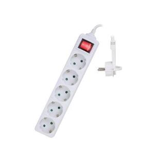 REGLETA EWENT 5 TOMAS SHUKO 16A ENCHUFE PLANO BLANCO