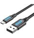 Cable USB 2.0 Vention COLBC/ USB Macho - MicroUSB Macho/ 480Mbps/ 25cm/ Negro