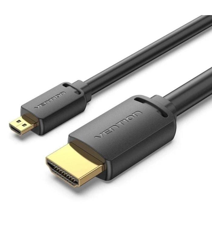 Cable Micro HDMI 2.0 4K Vention AGIBH/ HDMI Macho - Micro HDMI Macho/ 2m/ Negro
