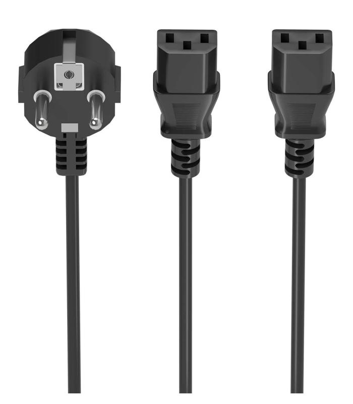 CABLE ALIMENTACION CPU AISENS CEE7 M-2XC13 H NEGRO 3mts