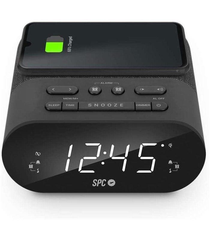 Despertador SPC Frodi QI/ Radio FM/ Base de carga Inalmbrica