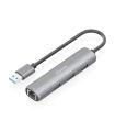 Hub USB Aisens ASUC-4P034-GR/ 3xUSB/ 1xRJ45/ Gris