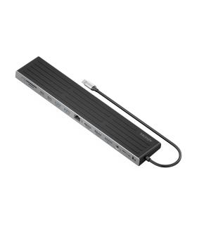 Hub USB Tipo-C Aisens ASUC-13P042-GR  2xUSB Tipo-C  1xUSB Tipo-C PD  2xUSB  2xHDMI  1xDisplayPort  1xLector De Tarjetas  1xJack 