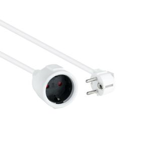 Cable Alargador De Corriente Nanocable 10.22.0603-W  Schuko Hembra - Schuko Macho  3m  Blanco