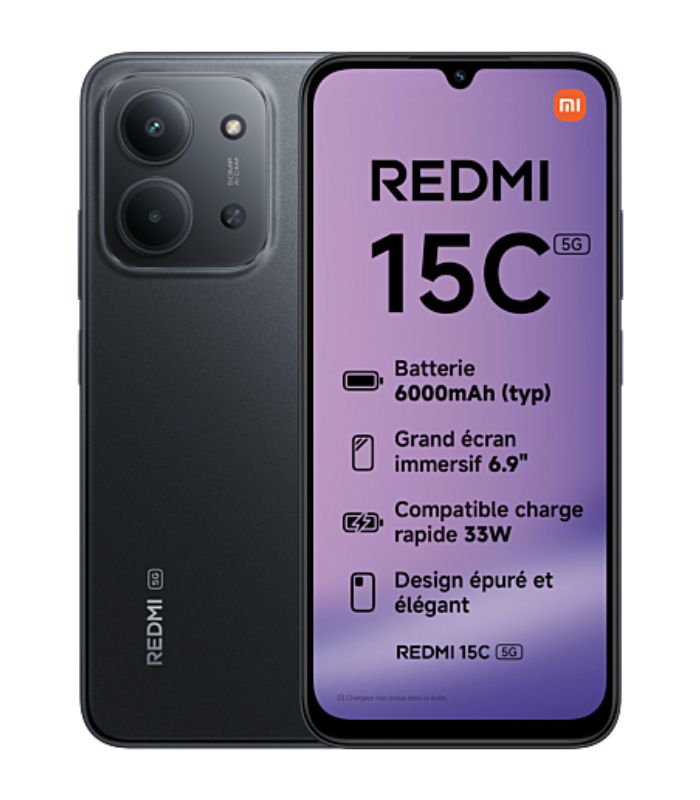SMARTPHONE XIAOMI REDMI 15C 5G 4GB/256GB MIDNIGHT BLACK