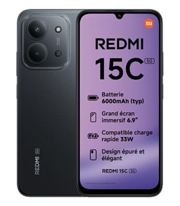 SMARTPHONE XIAOMI REDMI 15C 5G 4GB/256GB MIDNIGHT BLACK