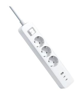 Regleta con Interruptor Xiaomi 20W Power Strip/ 3 Tomas de Corriente/ 1 USB/ 2 USB Tipo-C/ Cable 1.4m/ Blanca