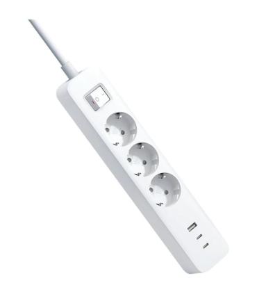 Regleta con Interruptor Xiaomi 20W Power Strip/ 3 Tomas de Corriente/ 1 USB/ 2 USB Tipo-C/ Cable 1.4m/ Blanca