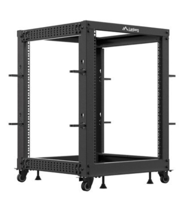ARMARIO LANBERG ABIERTO RACK 19\" 15U 600X600 AJUSTABLE HASTA 1100 NEGRO