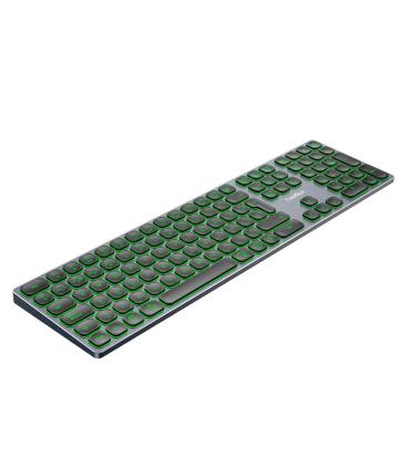 TECLADO COOLBOX INALAMBRICO ILUMINADO B431 RECARGABLE BT5.1 2.4G ALUMINIO NEGRO