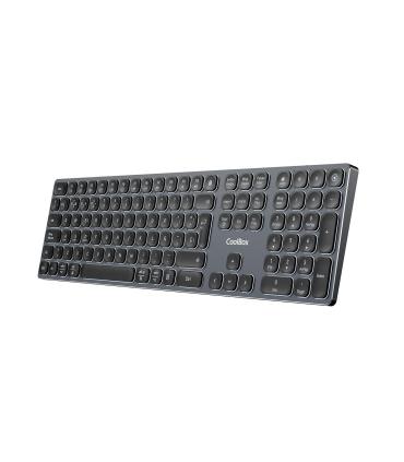 TECLADO COOLBOX INALAMBRICO ILUMINADO B431 RECARGABLE BT5.1 2.4G ALUMINIO NEGRO