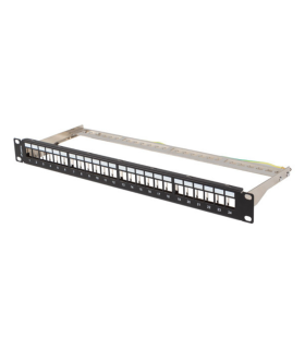 PATCH PANEL LANBERG 24 PUERTOS 1U RACK 19\" FTP PARA MODULOS KEYSTONE NEGRO