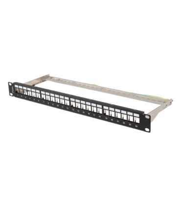 PATCH PANEL LANBERG 24 PUERTOS 1U RACK 19\" FTP PARA MODULOS KEYSTONE NEGRO