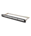 PATCH PANEL LANBERG 24 PUERTOS 1U RACK 19" FTP PARA MODULOS KEYSTONE NEGRO
