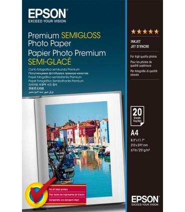 PAPEL FOTO PREMIUN SEMIGLOSSY EPSON A4 - 250GR M (20 HOJAS)