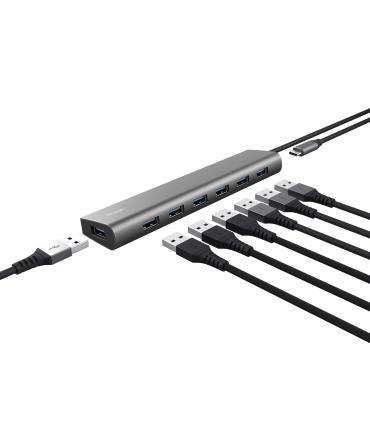 Hub USB 3.2 Gen1 Trust Halyx  7xUSB  1xUSB-C
