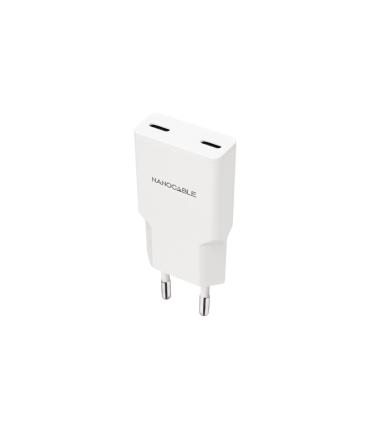 Nanocable Cargador 2xUSB-C PD 30W  Blanco