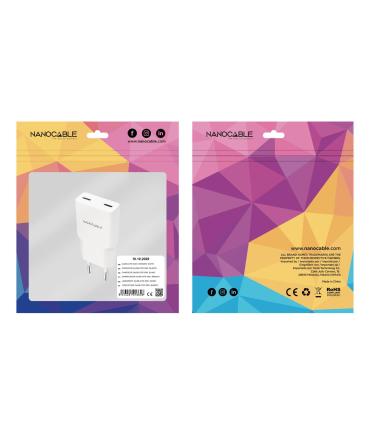 Nanocable Cargador 2xUSB-C PD 30W  Blanco