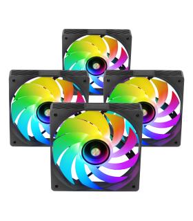 Pack 4 Ventiladores Mars Gaming MF-SI4KIT  12cm + HUB + Mando A Distancia  ARGB