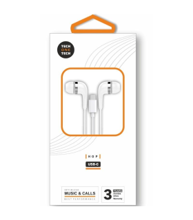 Auriculares Intrauditivos Tech One Tech earTECH TEC1304/ con Micrfono/ USB Tipo-C/ Blancos