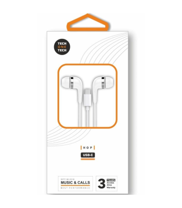 Auriculares Intrauditivos Tech One Tech earTECH TEC1304/ con Micrfono/ USB Tipo-C/ Blancos