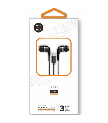 Auriculares Intrauditivos Tech One Tech earTECH TEC1305/ con Micrfono/ USB Tipo-C/ Negros