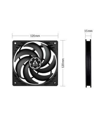 Ventilador Arctic P12 Slim PWM PST  12cm  Negro
