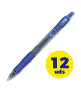 Caja de Bolgrafos de Tinta de Gel Retrctil Pilot G-2/ 12 unidades/ Azules