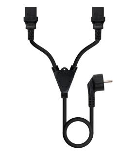Cable Alimentacin Nanocable 10.22.0100  Schuko Macho - 2 X C13 Hembra  1.8m  Negro