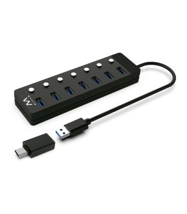 EWENT Hub Usb-usb-c 7 Ptos Interruptor C alimen.