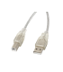 CABLE USB LANBERG USB-A MACHO A USB-B MACHO FERRITA 5M TRANSPARENTE
