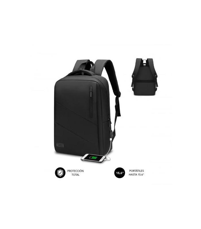 SUBBLIM City Backpack Mochila para porttil 15.6\", Polister Oxford, Negra