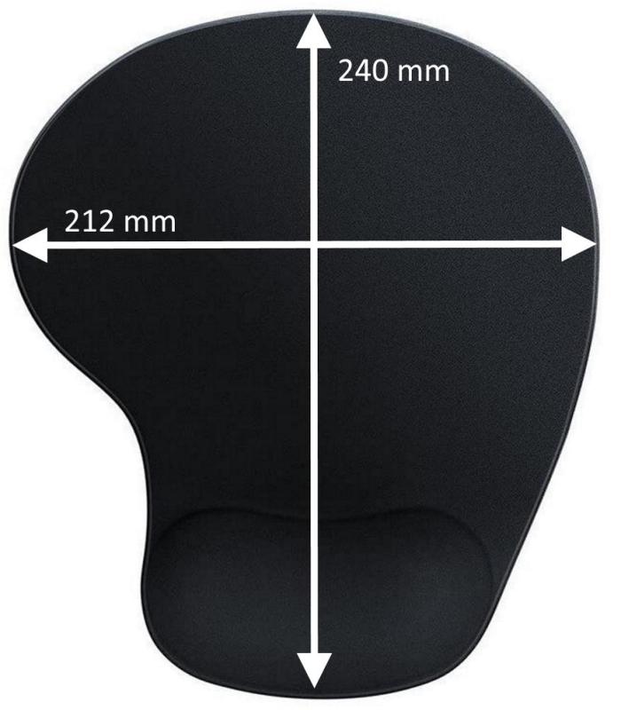 EWENT Alfombrilla De GEL REPOSAMUECAS Negra