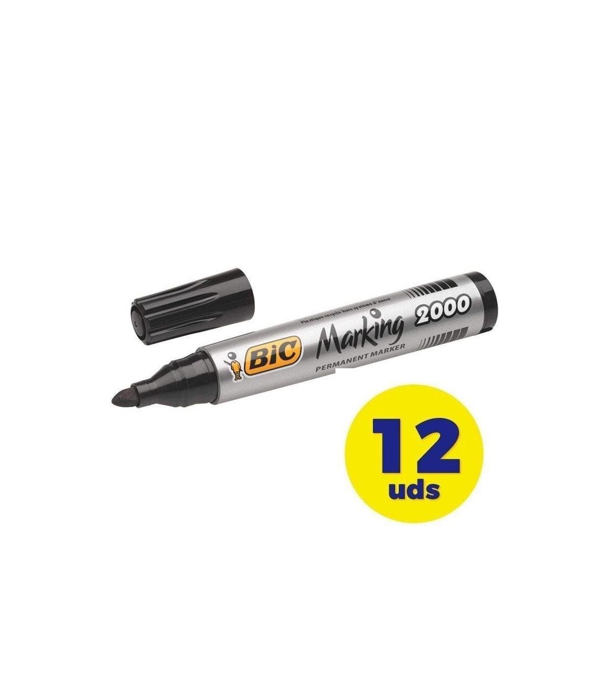 Caja de Rotuladores Punta Fibra Acrlica Permanente Bic Marking 2000/ 4.9mm/ 12 unidades/ Negros
