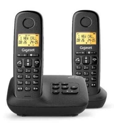 Telfono Inalmbrico Gigaset Basic 100/ Pack DUO/ Negro