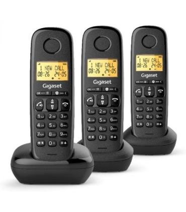 Telfono Inalmbrico Gigaset Basic 100/ Pack TRIO/ Negro