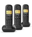 Telfono Inalmbrico Gigaset Basic 100/ Pack TRIO/ Negro