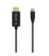 Cable Conversor Aisens A109-0711  USB Tipo-C Macho - HDMI 8K Macho  Hasta 27W  6000Mbps  1m  Negro
