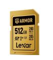 LEXAR 512GB PROFESSIONAL ARMOR GOLD SDXC UHS-II CARDS,  UP TO 280MB/S READ 210MB/S WRITE C10 V60 U3,STAINLESS STEEL CASING, IP68