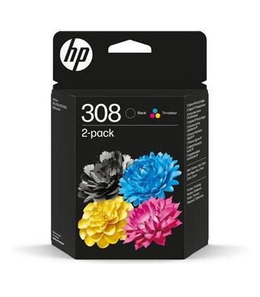 HP Paquete de 2 Cartuchos de Tinta Original 308 negra/tricolor