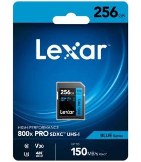 LEXAR 256GB PROFESSIONAL 800X PRO SDXC UHS-I CARDS,  UP TO 150MB/S READ 45MB/S WRITE C10 V30 U3