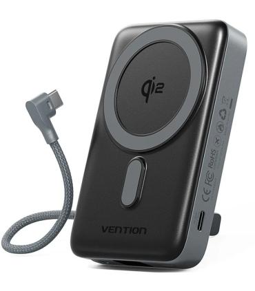 Powerbank 10000mAh Vention FKHH0/ 35W/ Wireless/ Gris/ Incluye Cable USB TIpo-C