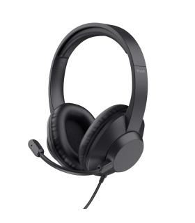 Auriculares Trust Ayda Max  Con Micrfono  Jack 3.5  Negros