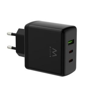 (ABM) EWENT CARGADOR GAN FAST DE 65W, 3 PUERTOS (2 USB-C PD Y 1USB-A QC) DISEO COMPACTO