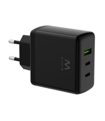 (ABM) EWENT CARGADOR GAN FAST DE 65W, 3 PUERTOS (2 USB-C PD Y 1USB-A QC) DISEO COMPACTO