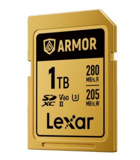 LEXAR 1TB PROFESSIONAL ARMOR GOLD SDXC UHS-II CARDS,  UP TO 280MB/S READ 210MB/S WRITE C10 V60 U3,STAINLESS STEEL CASING, IP68