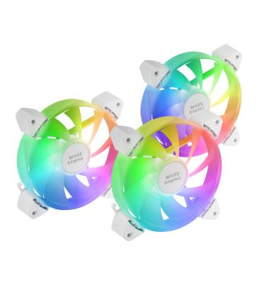Pack 3 Ventiladores Mars Gaming MF-3A  12cm  ARGB  Blanco