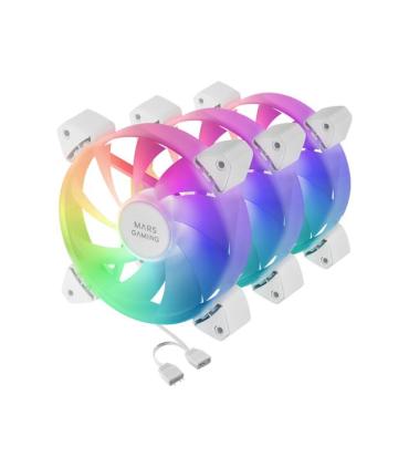 Pack 3 Ventiladores Mars Gaming MF-3A  12cm  ARGB  Blanco